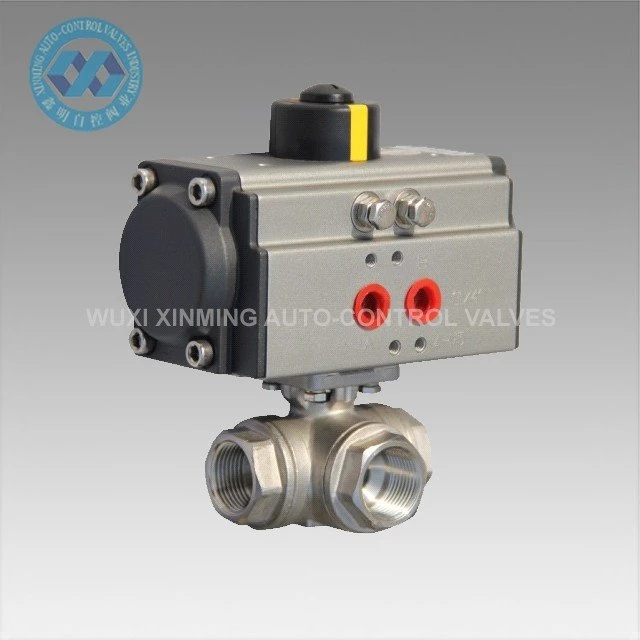 Pneumatic Thread 3 Way Ball Valve